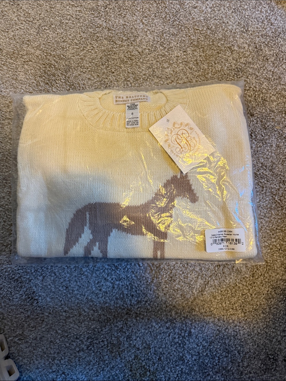 The Beaufort Bonnet Company Cream Kids Sweater with Horse Motif
